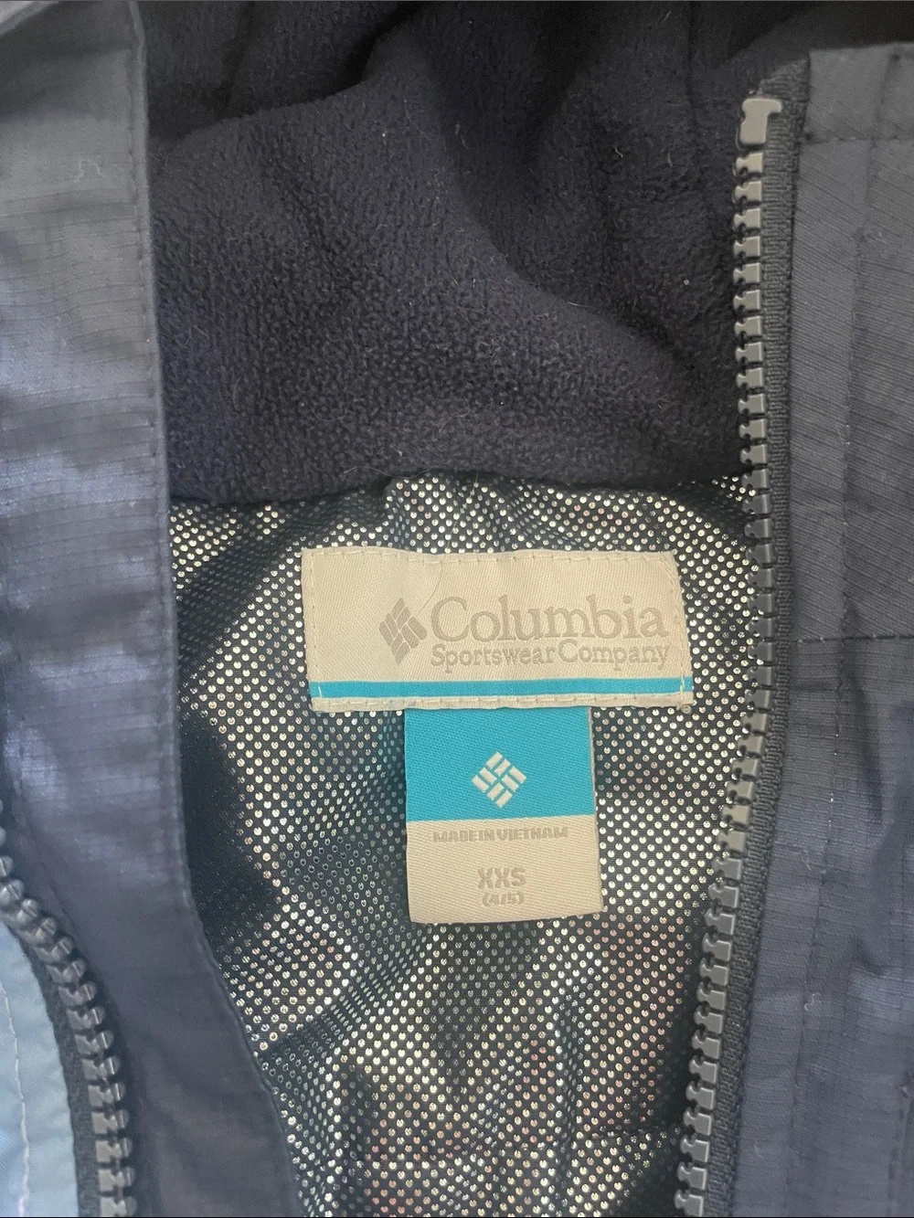 Columbia Two-Tone Blue Hooded Kids Winter Jacket